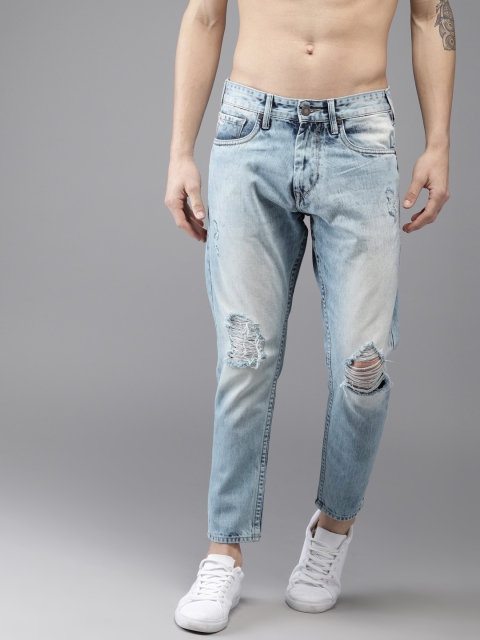 

Moda Rapido Men Blue Slim Fit Mid-Rise Mildly Distressed Cropped Jeans