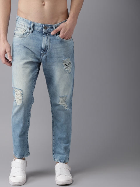 

Moda Rapido Men Blue Slim Fit Mid-Rise Mildly Distressed Cropped Jeans