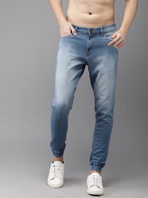

HERE&NOW Men Blue Slim Fit Mid-Rise Clean Look Stretchable Jogger Jeans