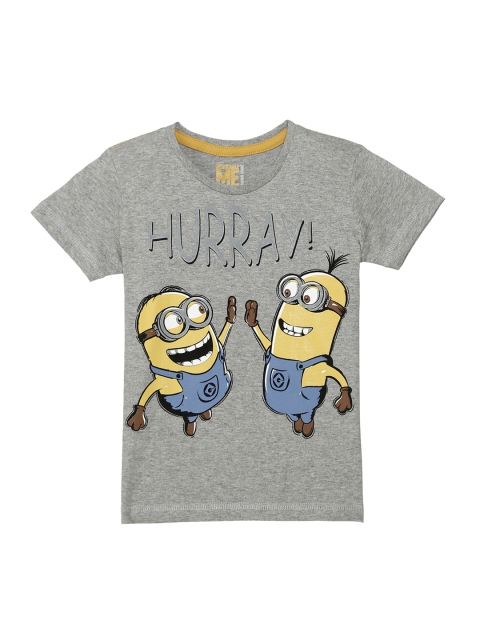 

Kids Ville Minions featured Grey Tshirt for Boys, Grey melange