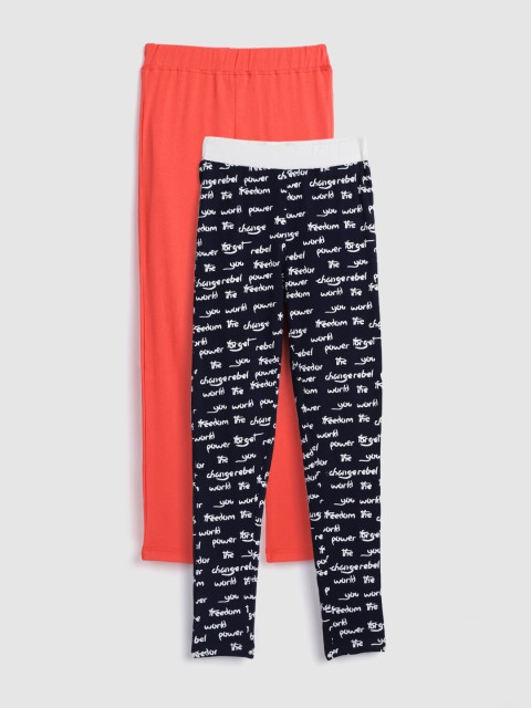

YK Girls Pack of 2 Leggings, Navy blue