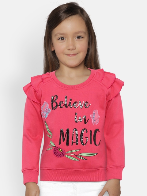 

YK Girls Pink Printed Sweatshirt