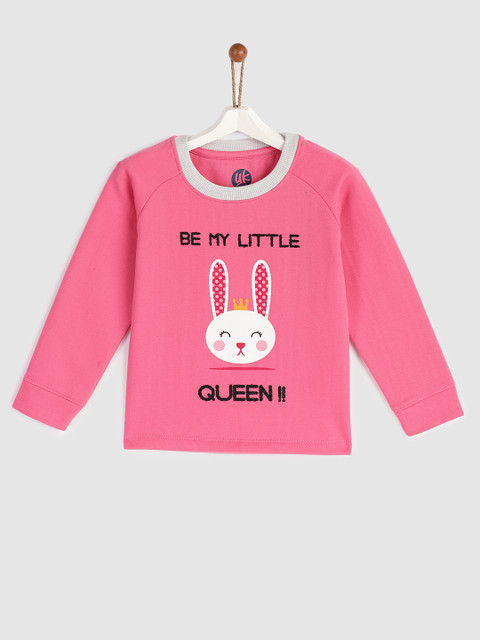 

YK Girls Pink Printed Sweatshirt