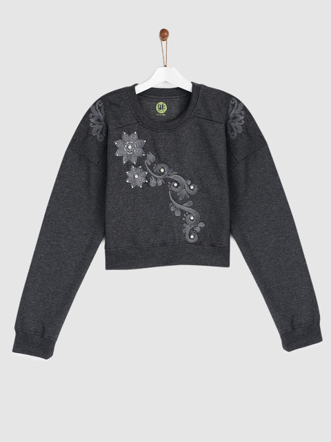 

YK Girls Grey Embroidered Sweatshirt