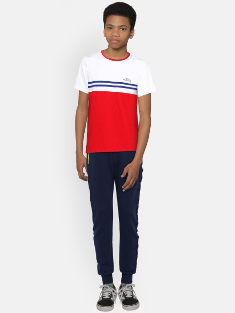 

YK Boys Red & White Colourblocked Round Neck T-shirt