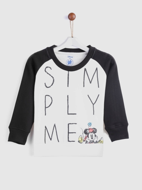 

YK Disney Girls Off-White & Black Printed Sweatshirt