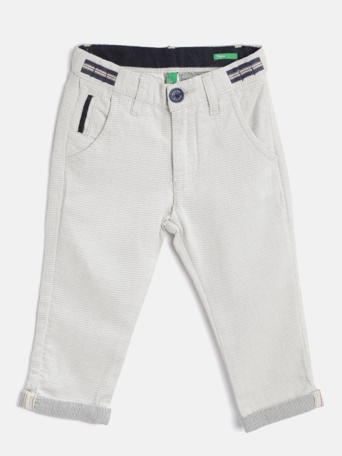 

United Colors of Benetton Boys Off-White Patterned Trousers