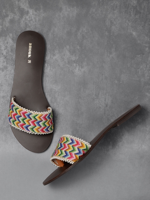 

Anouk Women Multicoloured Woven Design Open Toe Flats, Multi