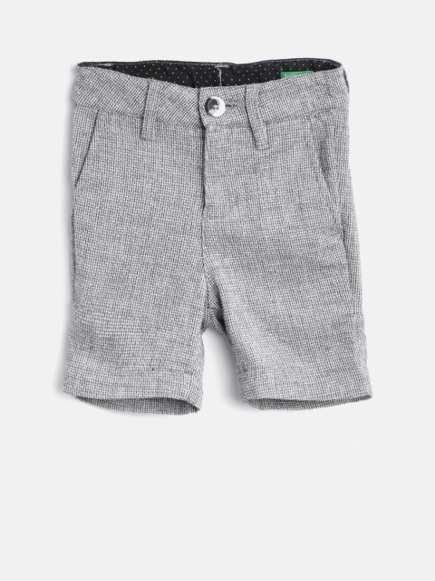 

United Colors of Benetton Boys Navy & Off-White Patterned Shorts, Navy blue