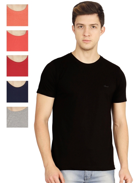 

Genx Men Pack of 6 Solid Round Neck T-shirts, Multi