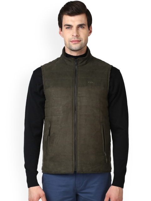 

ColorPlus Men Olive Green Solid Padded Jacket