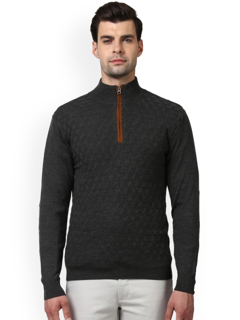 

ColorPlus Men Grey Self Design Pullover