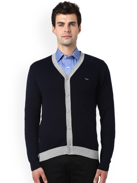 

ColorPlus Men Navy Blue Solid Cardigan