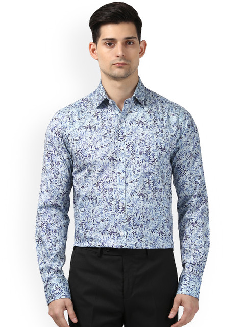 

Next Look Men Blue Slim Fit Printed Semiformal Shirt