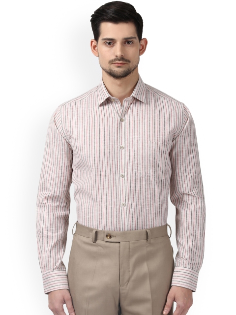 

Next Look Men Red & Beige Slim Fit Striped Formal Shirt