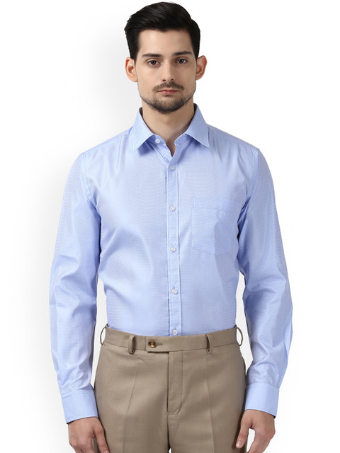 

Next Look Men Blue Slim Fit Self Design Formal Shirt