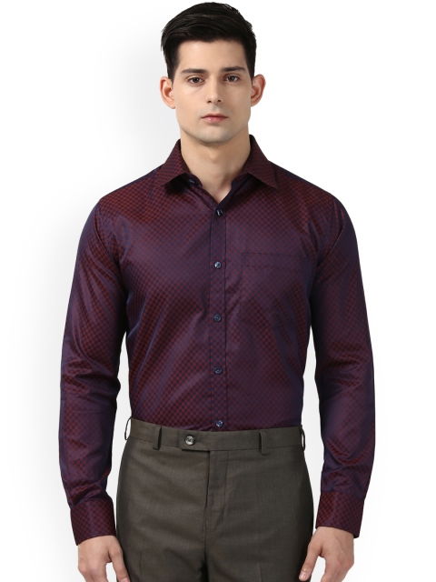 

Next Look Men Maroon & Blue Slim Fit Checked Formal Shirt