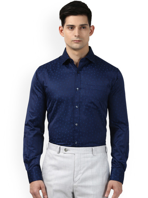 

Next Look Men Blue Slim Fit Self Design Formal Shirt