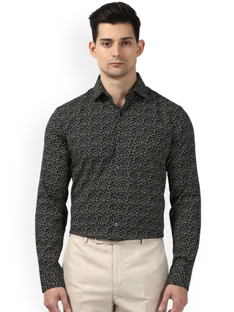 

Next Look Men Black Slim Fit Printed Semiformal Shirt