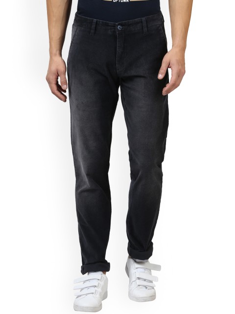 

Parx Men Navy Blue Mid-Rise Regular Trousers