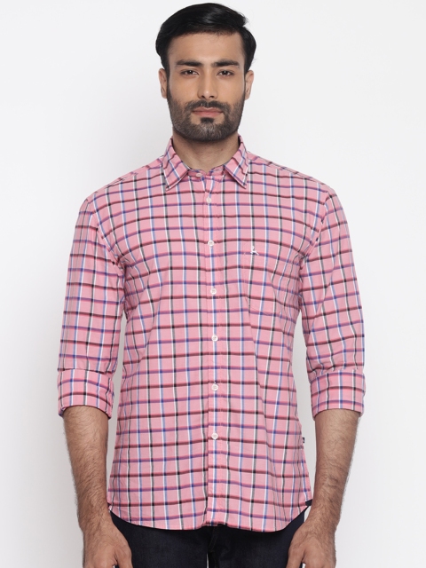 

Parx Men Pink & Red Slim Fit Checked Casual Shirt