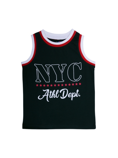 

ventra Boys Black Printed Round Neck T-shirt