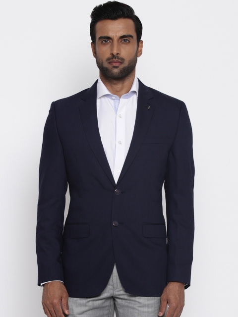 

Raymond Men Navy Blue Solid Single-Breasted Formal Blazer