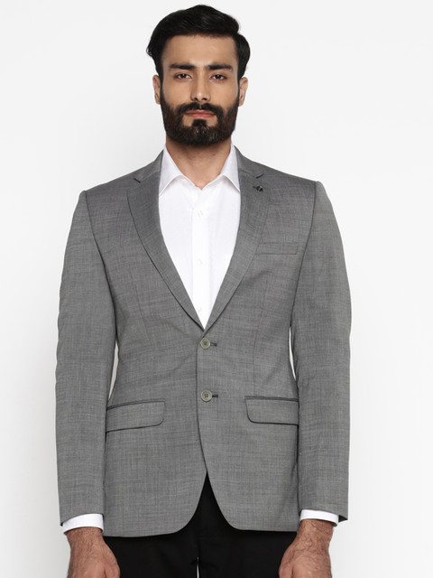 

Raymond Men Grey Woven Design Single-Breasted Formal Blazer