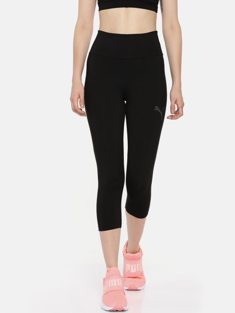 

PUMA Black Solid ACTIVE ESS Three-Fourth Tights