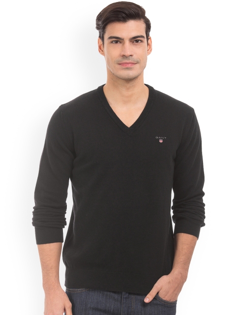 

GANT Men Black Solid Pullover