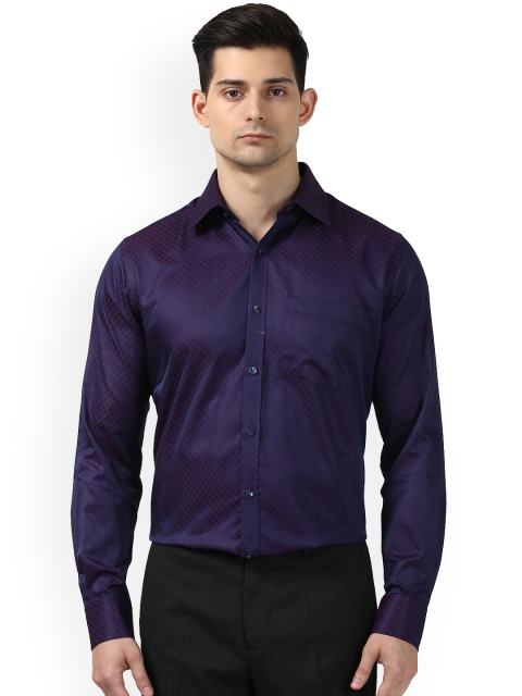

Next Look Men Purple Slim Fit Checked Semiformal Shirt