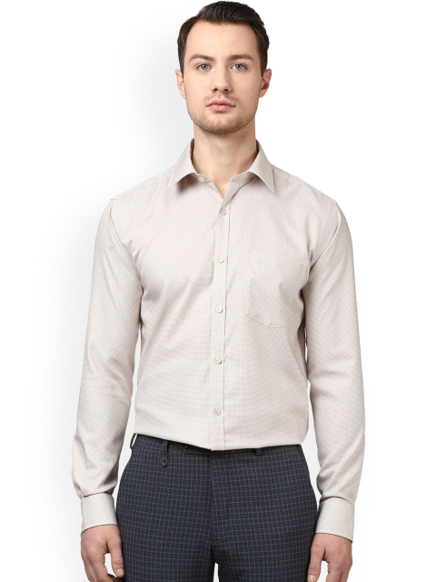 

Park Avenue Men Beige Slim Fit Checked Formal Shirt