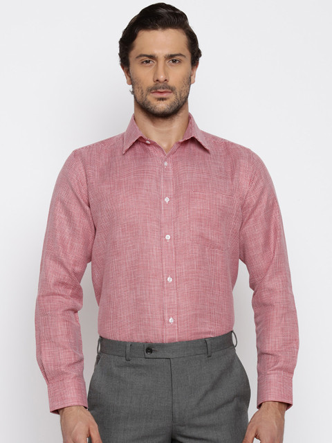 

Park Avenue Men Red Regular Fit Self Design Formal Shirt