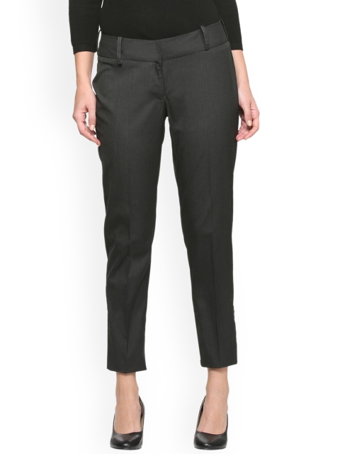 

Van Heusen Woman Grey Slim Fit Solid Formal Trousers