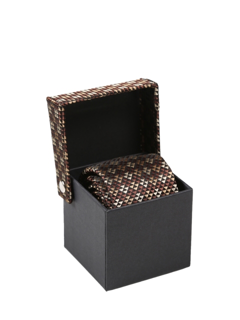 

Tossido Brown Woven Design Skinny Tie