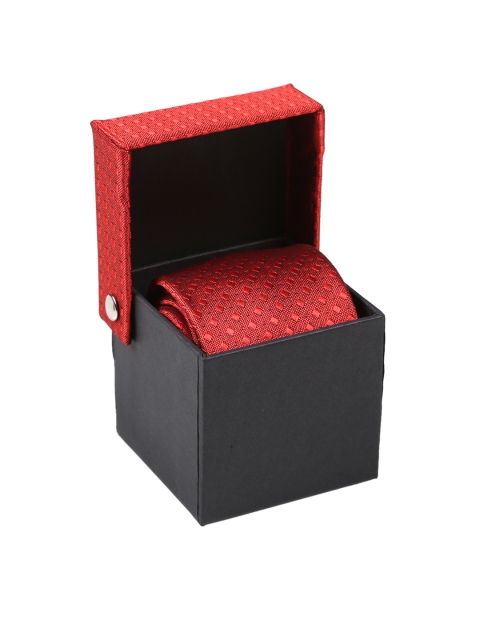 

Tossido Red Woven Design Broad Tie
