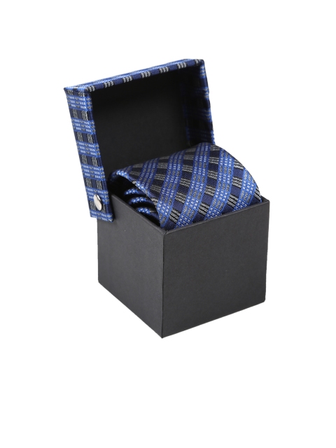 

Tossido Blue Woven Design Skinny Tie