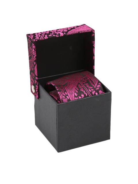 

Tossido Pink Woven Design Broad Tie