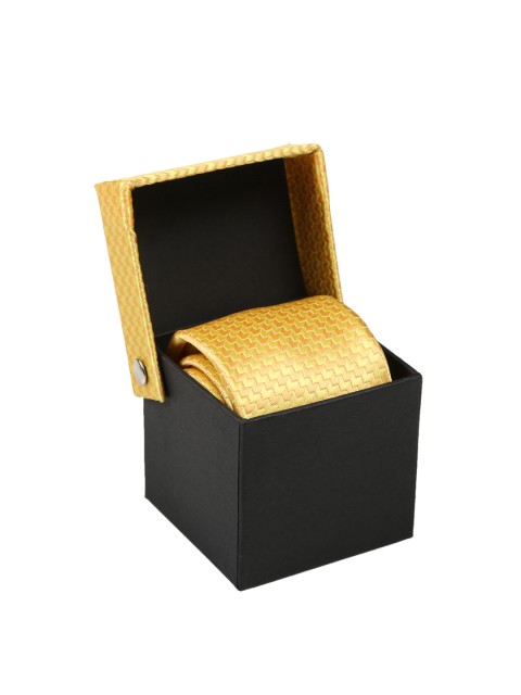 

Tossido Yellow Woven Design Broad Tie