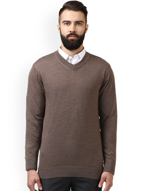 

Raymond Men Brown Self-Design Pullover