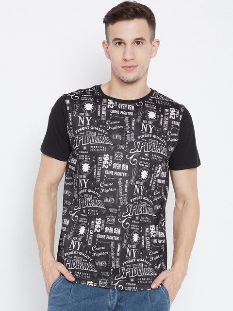 

Marvel by Wear Your Mind Men Black Printed Round Neck T-shirt