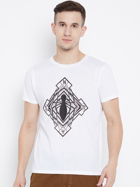 

Marvel by Wear Your Mind Men White Printed Round Neck T-shirt