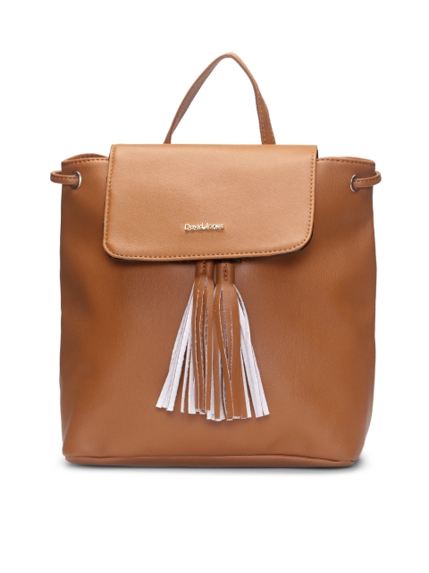 

David Jones Women Tan Brown Solid Backpack