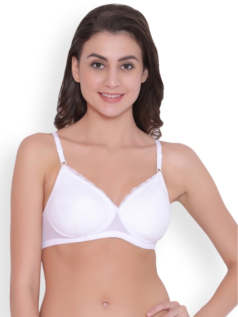 

Clovia Lace Padded Non-Wired Bra, White