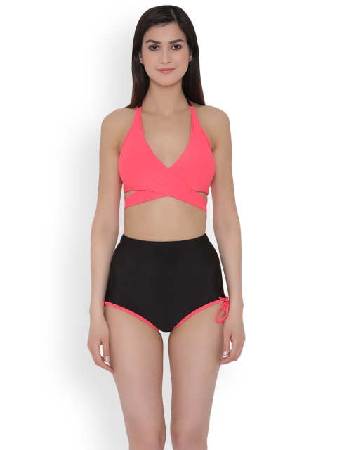 

Clovia Pink & Black Bikini Swimwear Set SM0058P16XL