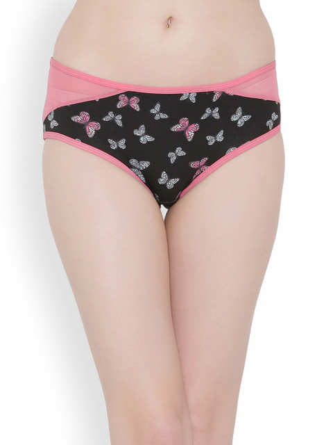 

Clovia WomenPink & Black Printed Basic Briefs PN2554P13XL, Pink