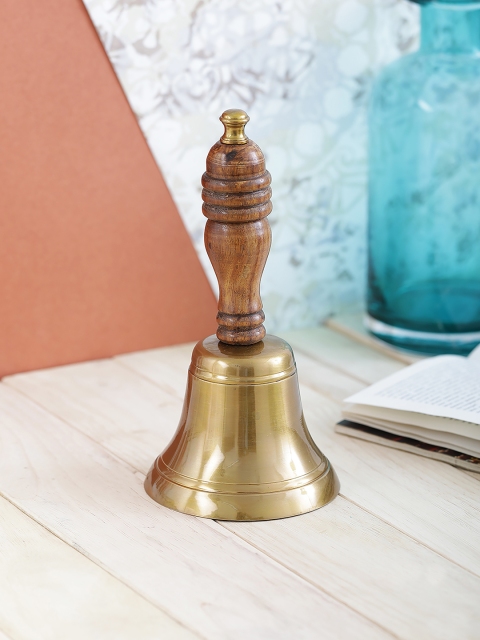

Home Sparkle Gold-Toned and Brown Brass Hand Held Bell