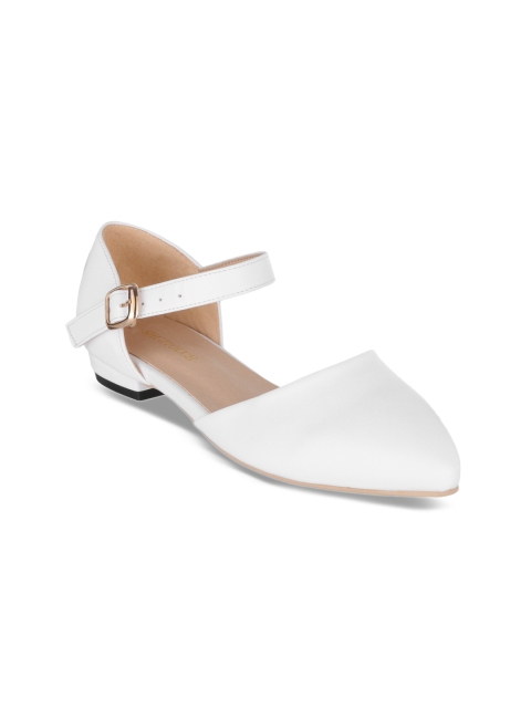 

SHUZ TOUCH Women White Solid Synthetic Ballerinas