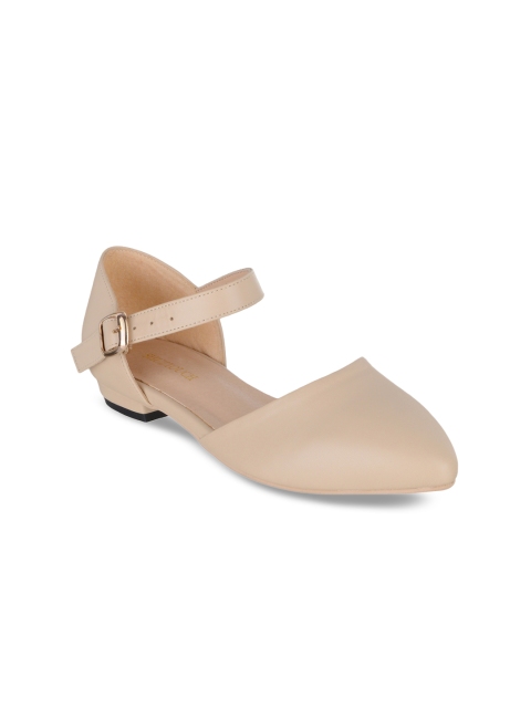 

SHUZ TOUCH Women Beige Solid Synthetic Ballerinas