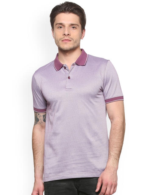 

Van Heusen Men Purple Self Design Polo Collar T-shirt